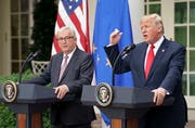 Jean-Claude Juncker besuchte vorgestern Mittwoch Donald Trump in Washington. (Bild: Pablo Martinez Monsivais/AP)