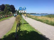Diese Trennung von Fuss- und Veloverkehr bei Horn wird gelobt. (Bild: Bikeable)