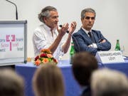 Wechselt vom «Corriere del Ticino» zur italienischen RAI: Marcello Foa (rechts, an einer Veranstaltung der Gesellschaft Schweiz-Israel im Jahr 2015). (Bild: KEYSTONE/TI-PRESS/GABRIELE PUTZU)