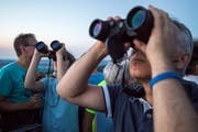 Auf dem Stählibuckturm: Die Blicke gehen gen Himmel. (Bild: Reto Martin)
