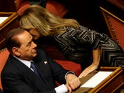 Alessandra Mussolini verlässt Silvio Berlusconis Partei Forza Italia. (Bild: KEYSTONE/AP/GREGORIO BORGIA)