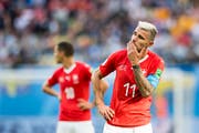 Ein enttäuschter Valon Behrami nach dem Spiel (Bild: Laurent Gilliéron / Keystone, St. Petersburg, 3. Juli 2018)