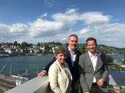 Das Führungstrio der neuen Luzerner Bildungsgruppe HFT/Seitz v.l.n.r.: Barbara Haller Rupf (Schulleitung HFT), Patrick Rüedi (Direktor HFT/Seitz), Lukas Keiser (Schulleitung Seitz).