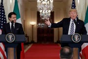 Verstanden sich prächtig: US-Präsident Donald Trump empfing gestern Italiens Ministerpräsidenten Giuseppe Conte in Washington. (Bild: Evan Vucci/AP)
