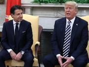 US-Präsident Trump hat den italienischen Regierungschef Conte im Weissen Haus empfangen. Beide verfolgen bei der Flüchtlings- und Einwanderungspolitik einen ähnlich harten Kurs. (Bild: KEYSTONE/EPA Getty Images North America POOL/MARK WILSON / POOL)