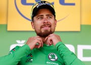 Peter Sagan im grünen Trikot, ein gewohntes Bild. Bild: Sebastien Nogier (18. Juli 2018)