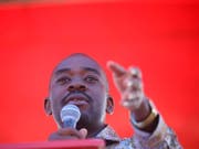 Oppositionsführer Nelson Chamisa an eine Wahlveranstaltung am 28. Juli in der Hauptstadt Harare. (Bild: KEYSTONE/EPA/AARON UFUMELI)