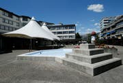   The fountain at Steinhausen village square is temporarily decommissioned after the federal celebration on August 1st. (Photo: Stefan Kaiser (Steinhausen, June 21, 2018)) 