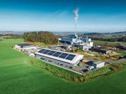Energie aus Abfällen und Biomasse sowie Solarenergie aus der Fotovoltaikanlage: Der Energiepark Bazenheid produziert erneuerbare Energie aus unterschiedlichen Quellen. (Bild: PD)