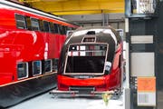 Bilck ins Stadler-Werk Altenrhein: Wagenkasten für den Aeroexpress, der das Stadtzentrum von Moskau mit den drei Flughäfen der russischen Hauptstadt verbindet. (Bild: Ralph Ribi)