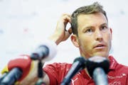   Stephan Lichtsteiner at the press conference yesterday in Russia. (Image: Laurent Gilliéron / Keystone (Toljati, July 4, 2018)) 
