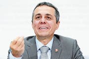 Bundesrat Ignazio Cassis an einer Medienkonferenz im Bundeshaus. (Bild: Anthony Anex/KEY)