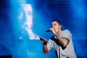Marshall Mathers alias Eminem während seinem letzten Auftritt auf den Frauenfelder Bühnen 2010. (Bild: Stefan Schaufelberger)