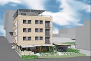 Eine grosse Dachterrasse und Grünflächen im Garten werden allen Bewohnern zur Verfügung stehen. (Bild: Visualisierung: PD)