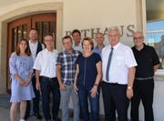 Die Rorschacher Delegation mit Dornbirns Bürgermeisterin Andrea Kaufmann (vorne): Debora Angehrn, Stefan Meier, Markus Fäh, Stadtpräsident Thomas Müller und Erich Lowiner. (Bild: PD)