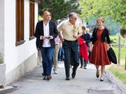 Der Bundesrat auf Schulreise. (Bild: KEYSTONE/PETER KLAUNZER)