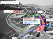 Die provisorische Verkehrsführung Ebnet/ Luterbach. (Bild: PD)