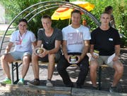 Die geehrten Sportler (von links): Tamara Menzi, Dorian Heierli, Pascal Heierli und Jan Scherrer (Bild: Sabine Schmid)