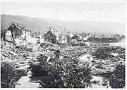 Ein Bild der Zerstörung: Die Zuger Vorstadtkatastrophe am 5. Juli 1887. (Bild: PD)