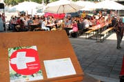 Brunch statt Grillabend: Der Verkehrsverein hatte am Vormittag des 1. Augusts auf das Gelände des alten Feuerwehrdepots geladen.