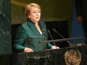 Michelle Bachelet ist am Freitag zur Menschenrechtskommissarin der Vereinten Nationen gewählt worden. (Bild: Keystone/AP/SETH WENIG)