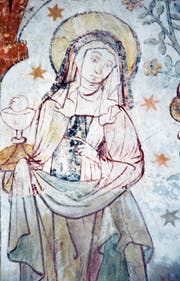 Eine der seltenen Darstellungen der hl. Klara von Assisi birgt die Schlosskapelle von Kyburg. Das Fresko stammt aus dem 15. Jahrhundert. (Bild: Andreas Faessler, Illnau-Effretikon, 8. August 2018)