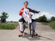 BMX-Fahrer David Graf im Vorfeld der Olympischen Spiele 2016 in Rio (Bild: KEYSTONE/PPR/DOMINIK BAUR)