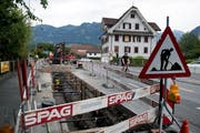 Bauarbeiten an der Rütistrasse in Sarnen. (Bild: Corinne Glanzmann (07. August 2018)