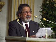 Der Literat V.S. Naipaul ist am Samstag verstorben. (Bild: KEYSTONE/EPA PRESSENS BILD/JAN COLLSIOO)