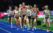 Die Schweizerin Fabienne Schlumpf (Mitte) beim EM-Rennen über 3000 Meter Steeple.(Bild: Keystone/EPA/Srdjan Suki)