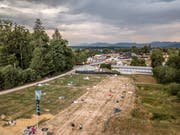 Der Zeltplatz des Heitere Open Air in Zofingen war in den frühen Morgenstunden am Montag schon fast leergeräumt. (Bild: Pius Amrein, 13. August 2018)