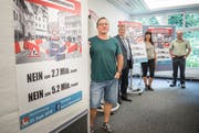 Das Nein-Komitee zur Abstimmung über das Projekt "Lebensraum Altstadt":Reto Gmür, Luzi Schmid, Astrid Straub und Roland Schöni. (Bild: Andrea Stalder)