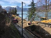 In Sachseln wurden Vorarbeiten für die künftige Stollen-Zufahrt entlang der Zentralbahn vorgenommen. (Bild: PD)