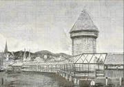 Kühner Vorschlag: die Kapellbrücke in Glas. (Skizze: Abächerli Architektur AG (1993))