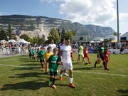 Die Spieler des FC Thun schreiten im Cup zur Tat - und erledigen die Pflicht souverän (Bild: KEYSTONE/SALVATORE DI NOLFI)