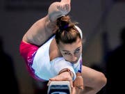 Ilaria Käslin gelingt an ihrem Lieblingsgerät, dem Schwebebalken, eine fehlerfreie Vorstellung (Bild: KEYSTONE/CHRISTIAN MERZ)