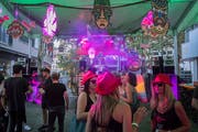 Die Neuheit am St. Galler Fest: die Goliathgasse als «Strada Electronica».(Bilder: Urs Bucher)
