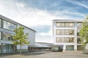 Und so soll das neue Schulhaus Staffeln dereinst aussehen. (Visualisierung: PD)