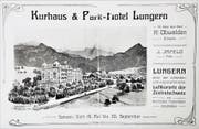 Das Titelbild des wohl ersten Prospektes vom «Kurhaus & Park Hotel Lungern». (Bild: Romano Cuonz (Lungern, 4. August 2018))