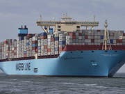 Ein Containerschiff der Reederei Maersk macht sich schon bald auf die Reise durch die Arktis. (Bild: KEYSTONE/EPA ANP/JERRY LAMPEN)