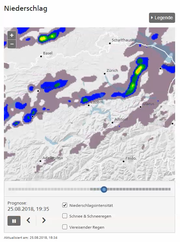 Bald wird es wieder nass. (Screenshot: Meteo Schweiz)