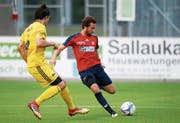 Eingewechselt und den Siegtreffer erzielt: Cyrill Gasser (am Ball), hier gegen Münsingen. (Bild: Werner Schelbert)