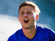 Jubel über den Siegtreffer: Luzerns Idriz Voca (Bild: KEYSTONE/GIAN EHRENZELLER)