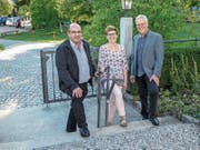 Die Kirchenpräsidenten Rolf Zimmermann, Angelika Schweizer und Hans Bodenmann zeigen sich nach der Versammlung in der Kirche Braunau zufrieden. (Bild: Roman Salzmann)