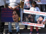 Menschenrechtler werfen dem Militär in Myanmar vor, grausame Menschenrechtsverletzungen begangen zu haben. Kritisiert wird auch Regierungschefin Aung San Suu Kyi, die ihre moralische Autorität nicht genutzt habe, um Verbrechen zu verhindern. (Bild: KEYSTONE/AP The Canadian Press/JUSTIN TANG)