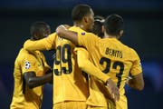 Berner Jubel in Zagreb: YB ist in der Champions League. (Bild: Keystone)
