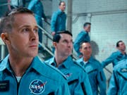 Ryan Gosling (links) startet am 75. Filmfest Venedig in Richtung Mond: Der Film «First Man», in dem der Kanadier den Astronauten Neil Armstrong spielt, wird am (heutigen) Mittwochabend als Eröffnungsfilm gezeigt. (Universal Pictures via AP) (Bild: Keystone/AP Universal Pictures/)