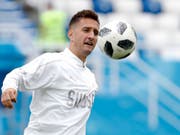 Lässt sich beim 3:0-Heimsieg von Dinamo Zagreb als Doppeltorschütze feiern: Mario Gavranovic (Bild: KEYSTONE/AP/ANTONIO CALANNI)