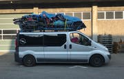 Der Minivan des Griechen bei der Luzerner Polizei. (Bild: Luzerner Polizei)