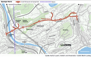 Geplante Verkehrsführung der Spange Nord in Luzern.